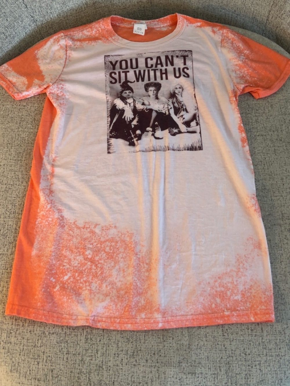 You Can't Sit With Us Graphic Tee - Orange/White